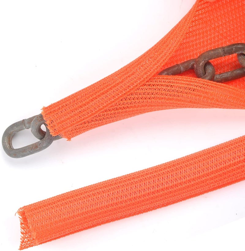 WANGDEFA 10 Ft High Visibility Chain Cover Kit High Visibility Yellow Cover Safety Barrier Cover for Both Indoor and Outdoor Environment (Orange) - Image 1